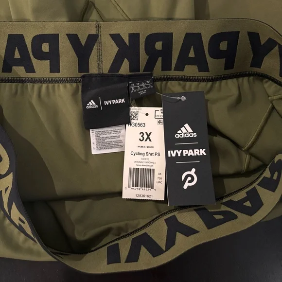 NWT Adidas IVY PARK Peloton Cycling Shorts 3X Focus Olive/Black - Picture 7 of 10